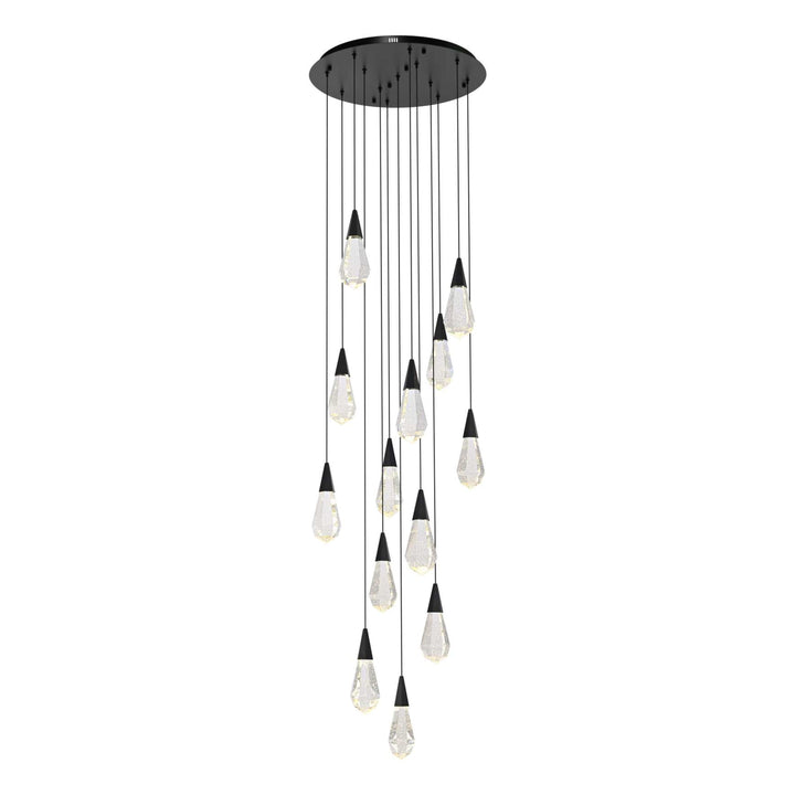 Amora Crystal Pendant in Black by Elegant