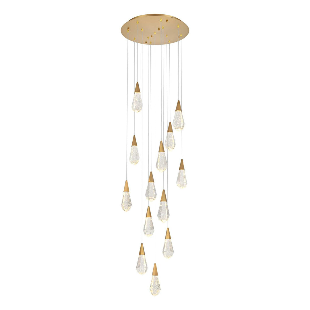 Amora Crystal Pendant in Satin Gold by Elegant