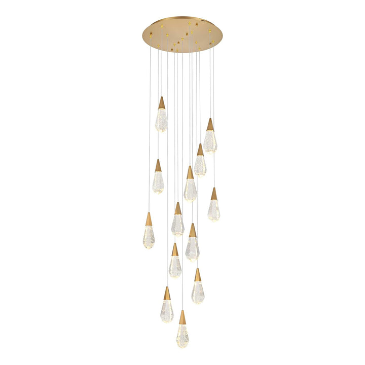 Amora Crystal Pendant in Satin Gold by Elegant