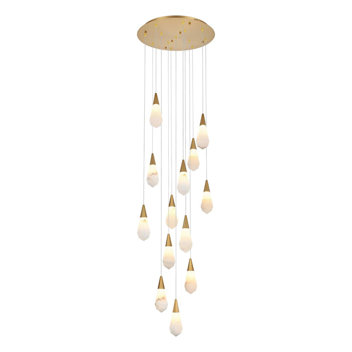 Amora Crystal Pendant in Satin Gold by Elegant