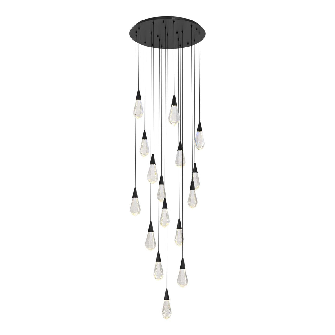 Amora Crystal Pendant in Black by Elegant