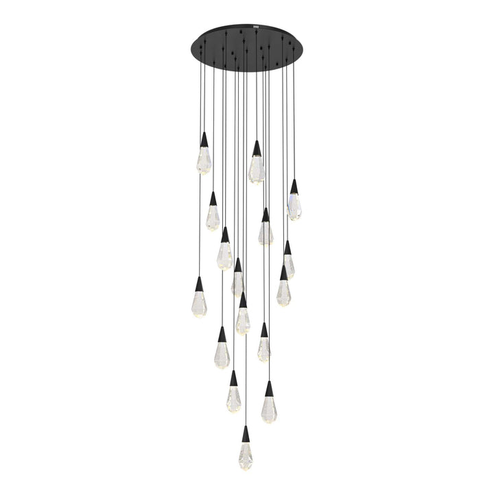 Amora Crystal Pendant in Black by Elegant