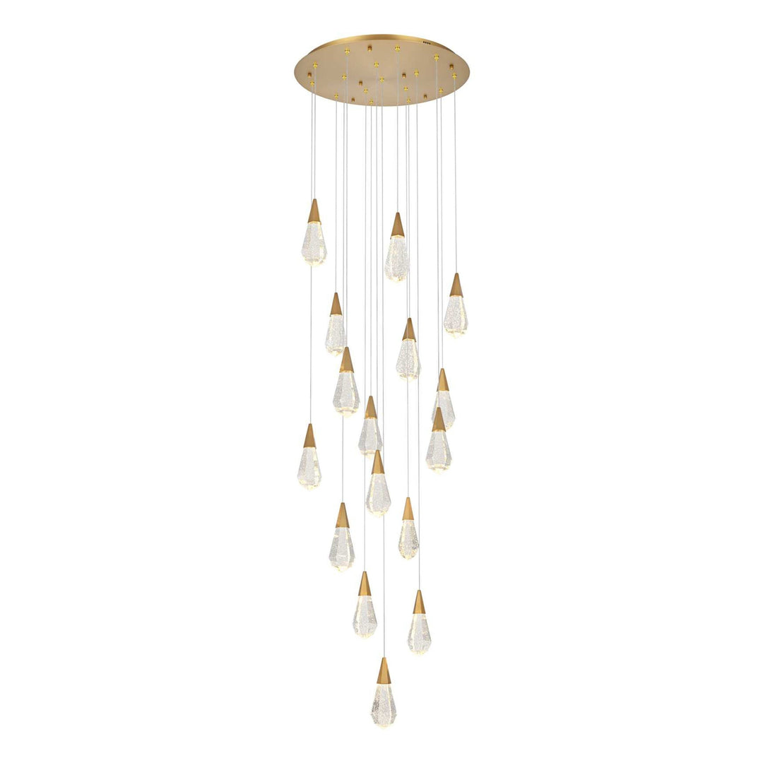 Amora Crystal Pendant in Satin Gold by Elegant