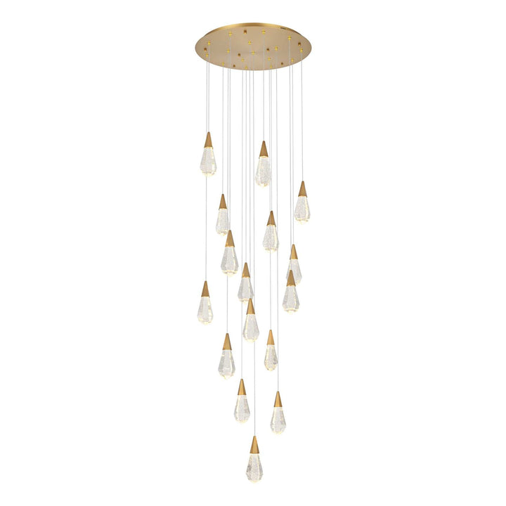 Amora Crystal Pendant in Satin Gold by Elegant