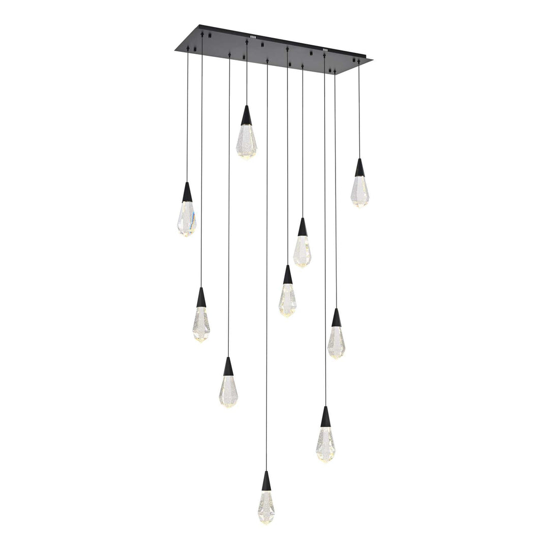 Amora Crystal Pendant in Black by Elegant