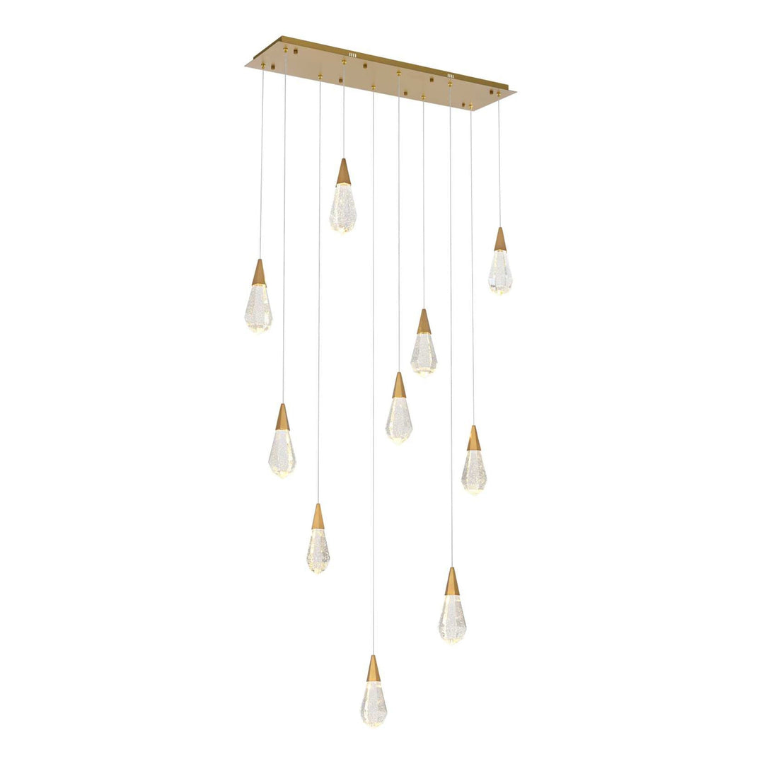 Amora Crystal Pendant in Satin Gold by Elegant