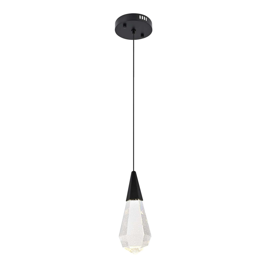 Amora Crystal Pendant in Black by Elegant