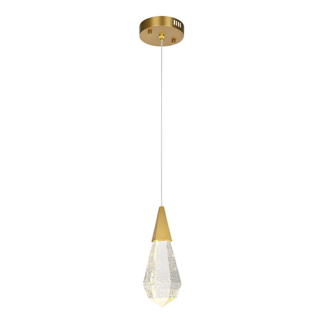 Amora Crystal Pendant in Satin Gold by Elegant