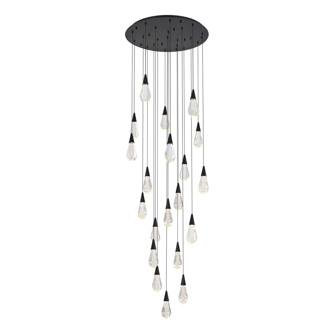 Amora Crystal Chandelier in Black by Elegant