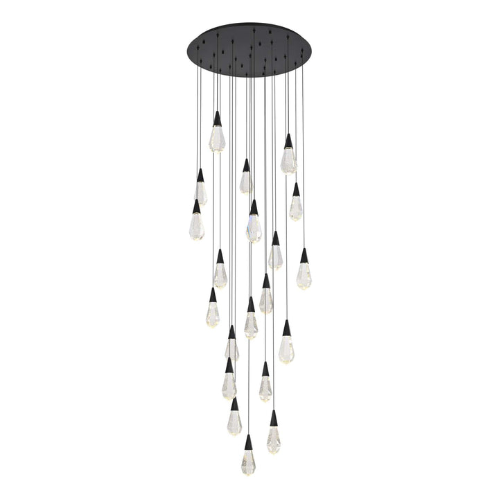 Amora Crystal Chandelier in Black by Elegant