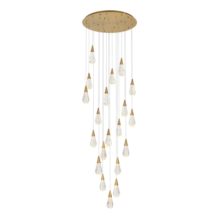 Amora Crystal Chandelier in Satin Gold by Elegant