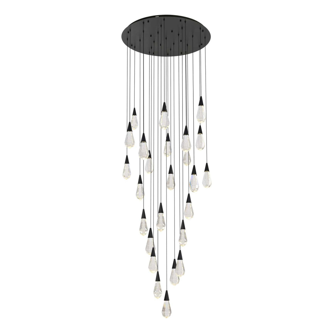 Amora Crystal Chandelier in Black by Elegant