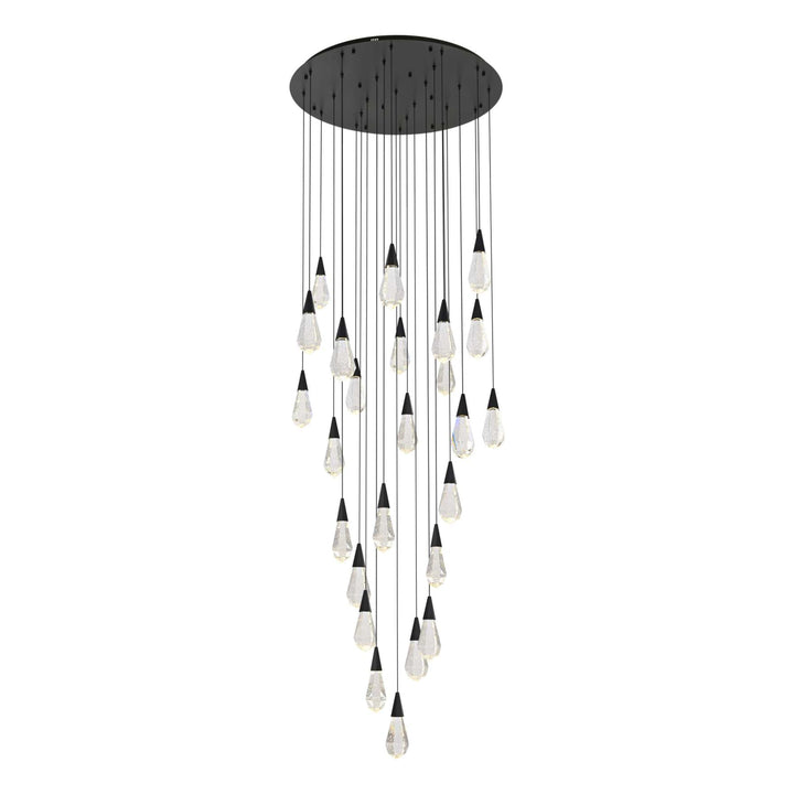 Amora Crystal Chandelier in Black by Elegant