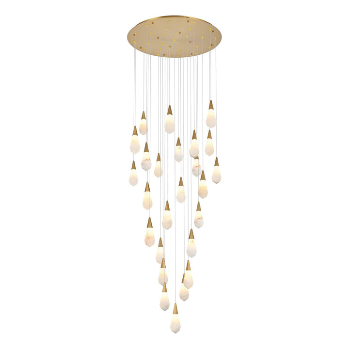 Amora Crystal Chandelier in Satin Gold by Elegant