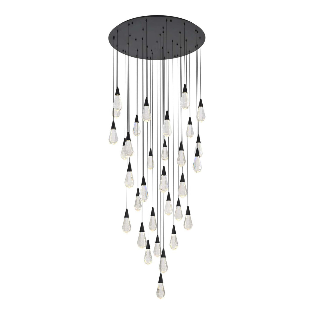 Amora Crystal Chandelier in Black by Elegant