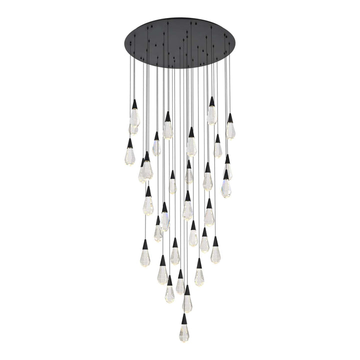 Amora Crystal Chandelier in Black by Elegant