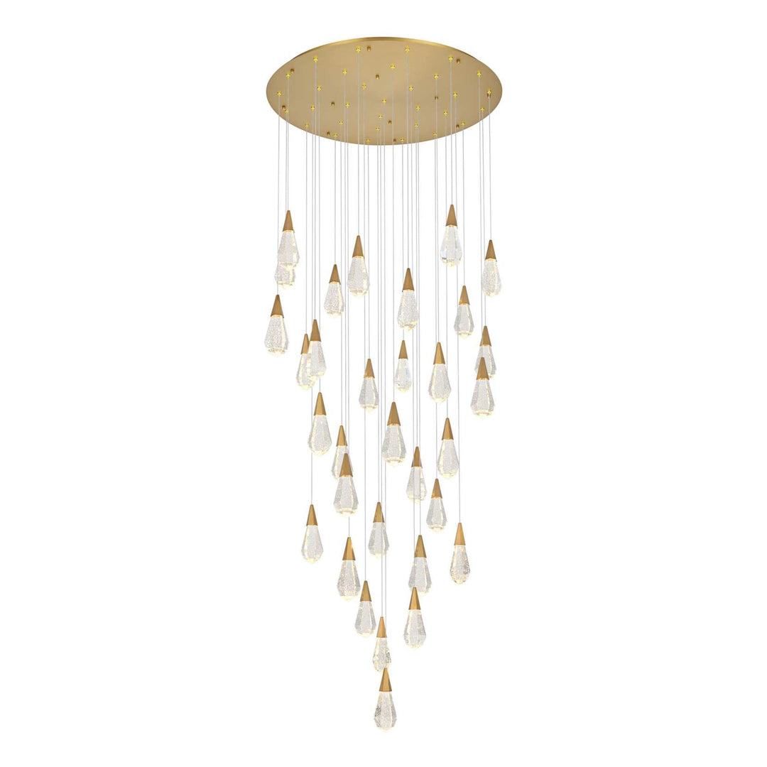 Amora Crystal Chandelier in Satin Gold by Elegant