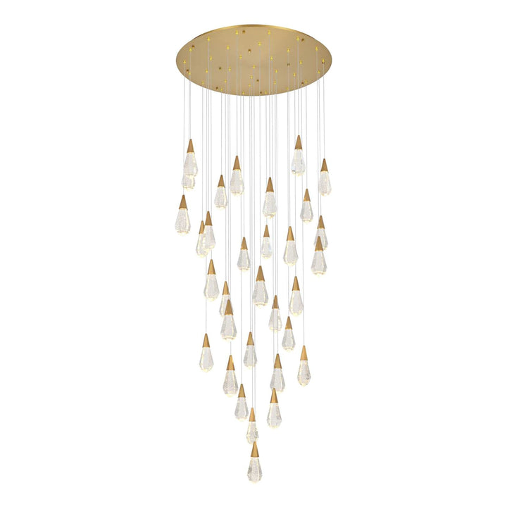 Amora Crystal Chandelier in Satin Gold by Elegant