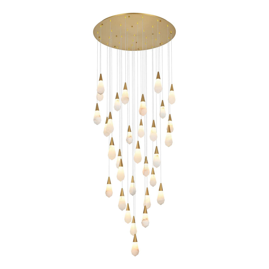 Amora Crystal Chandelier in Satin Gold by Elegant
