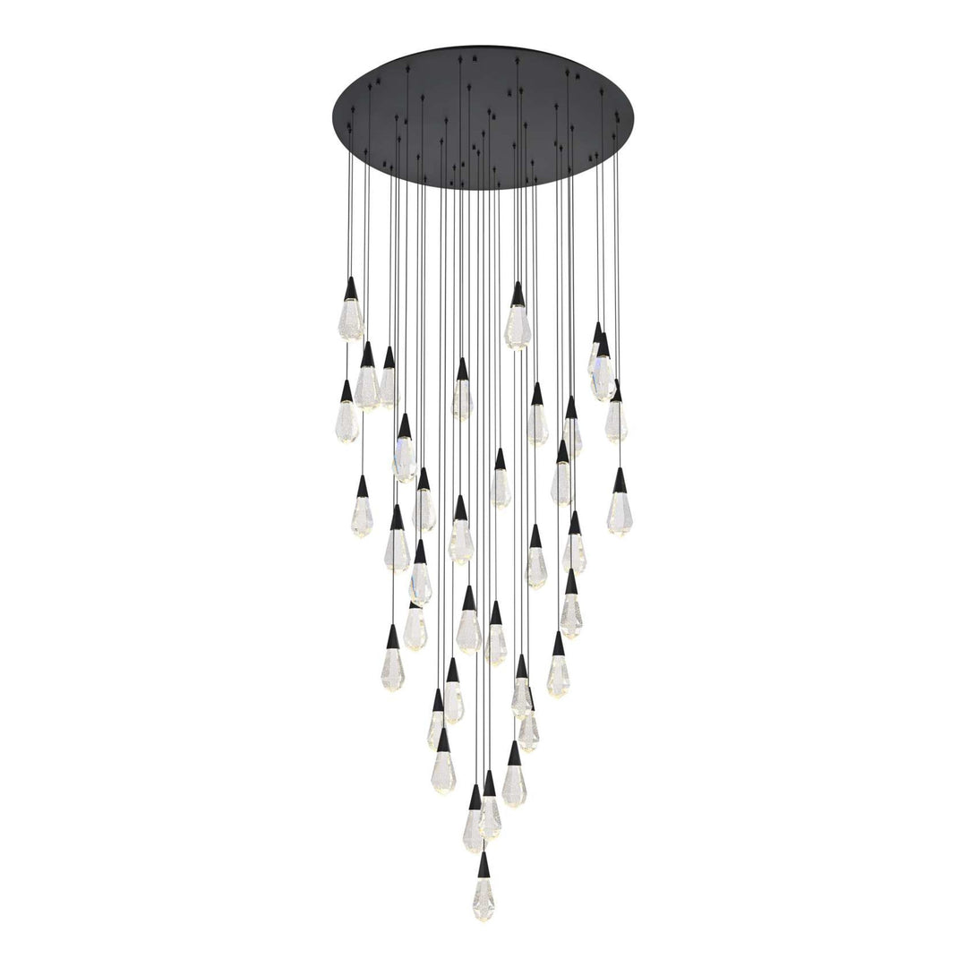 Amora Crystal Chandelier in Black by Elegant