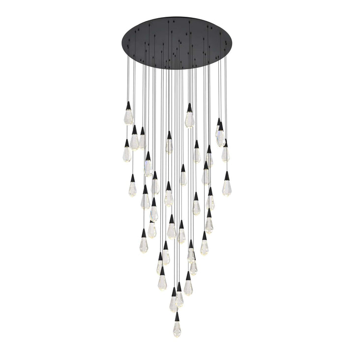 Amora Crystal Chandelier in Black by Elegant