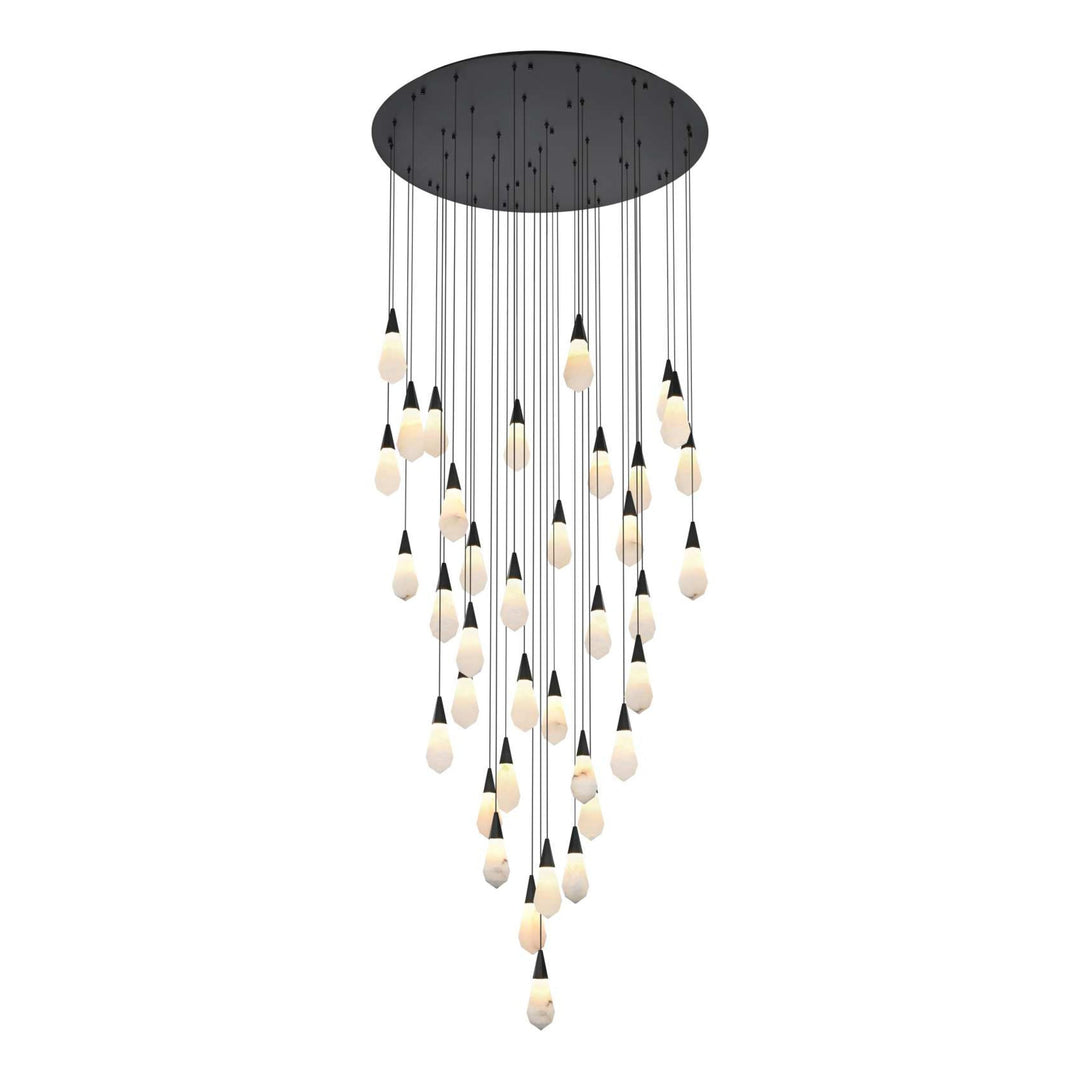 Amora Crystal Chandelier in Black by Elegant