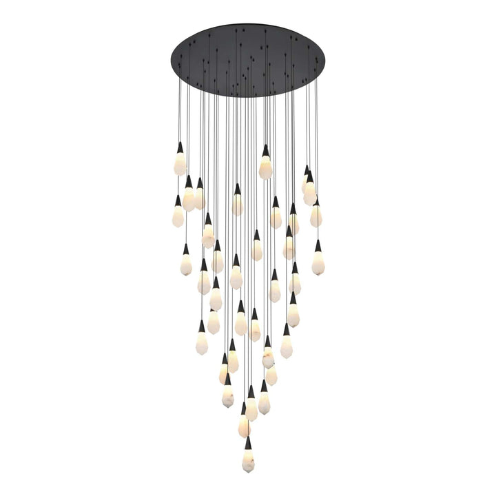Amora Crystal Chandelier in Black by Elegant