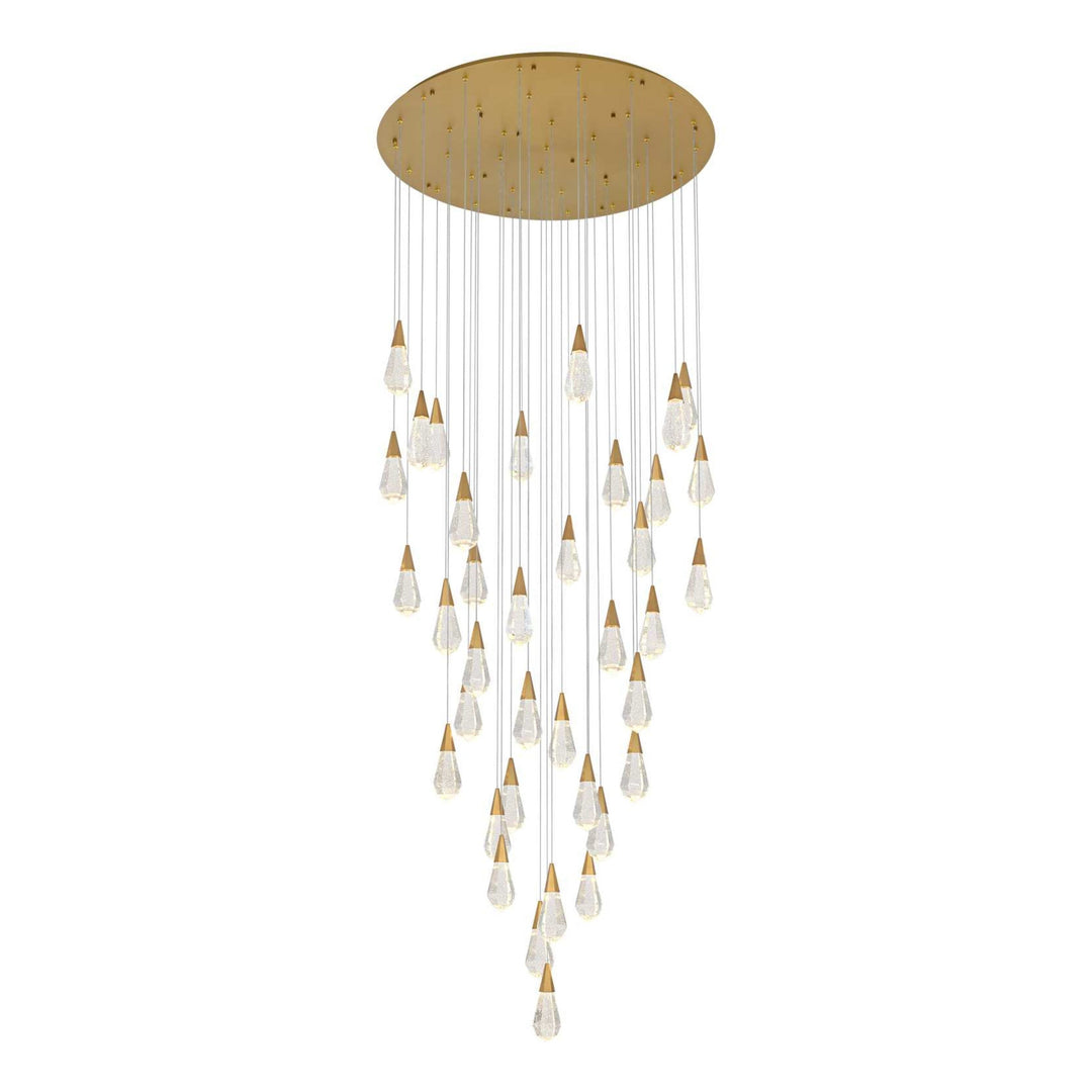 Amora Crystal Chandelier in Satin Gold by Elegant