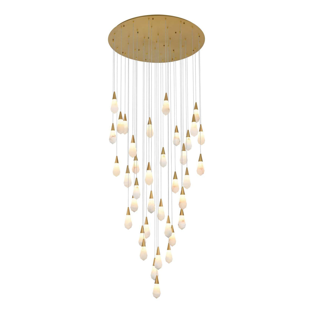Amora Crystal Chandelier in Satin Gold by Elegant