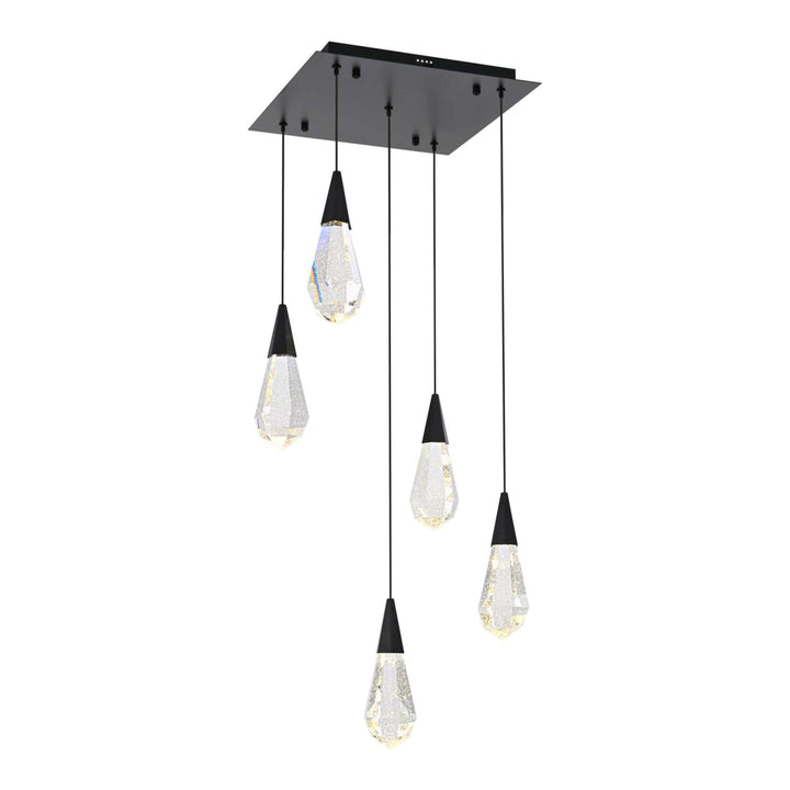 Amora Crystal Pendant in Black by Elegant