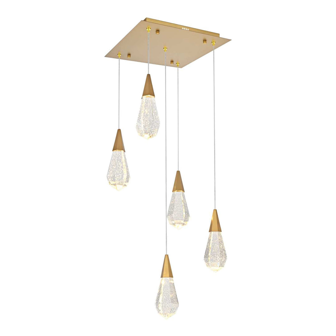 Amora Crystal Pendant in Satin Gold by Elegant