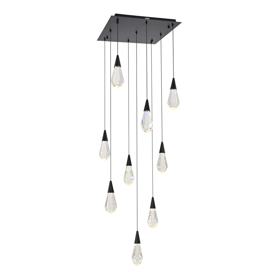 Amora Crystal Pendant in Black by Elegant