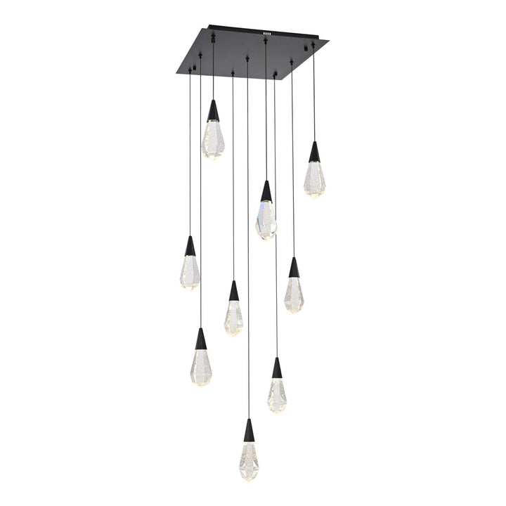 Amora Crystal Pendant in Black by Elegant