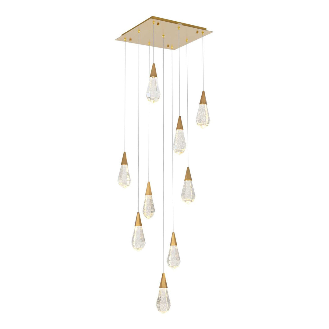 Amora Crystal Pendant in Satin Gold by Elegant