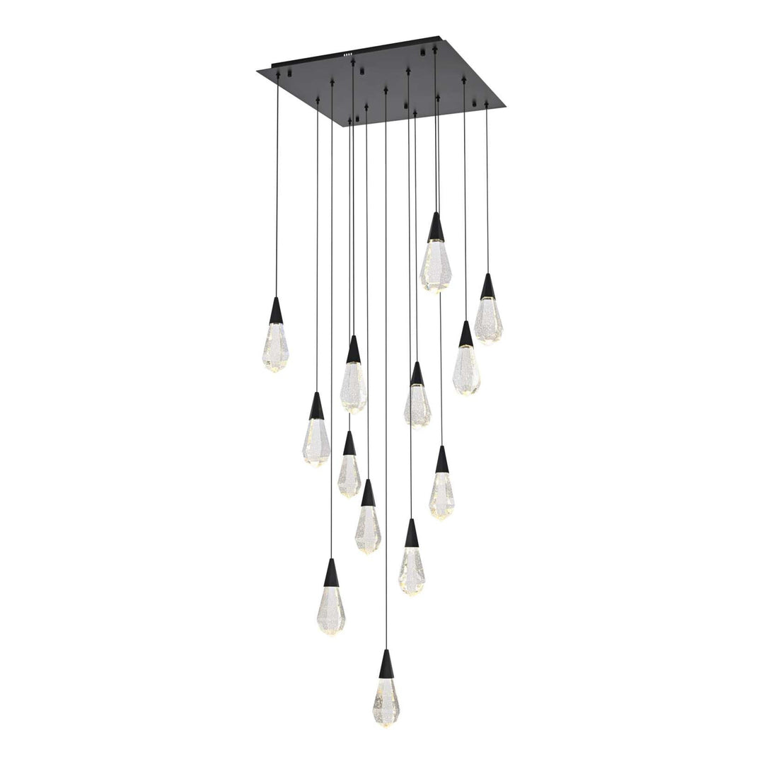Amora Crystal Pendant in Black by Elegant