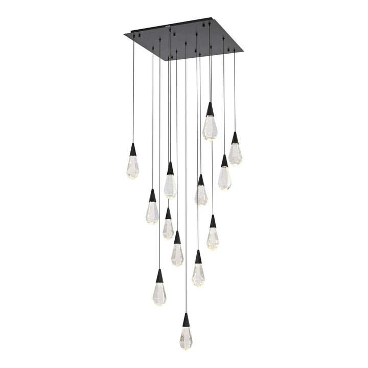 Amora Crystal Pendant in Black by Elegant