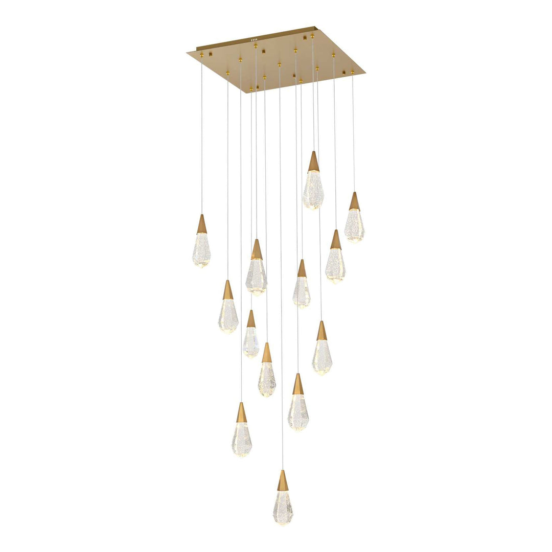 Amora Crystal Pendant in Satin Gold by Elegant