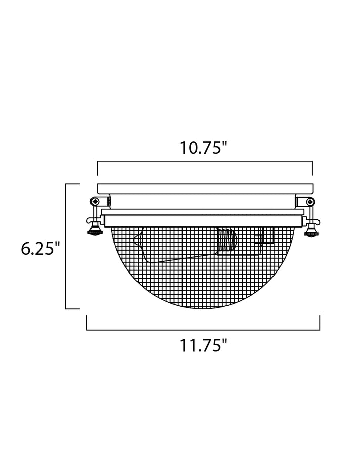 Portside 1-Light Flush Mount dimensions diagram