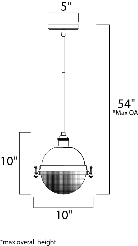 Portside Outdoor Pendant dimensions diagram