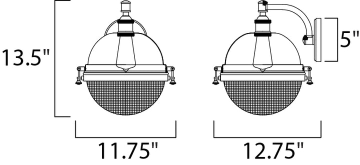 Portside Outdoor Wall Sconce dimensions diagram