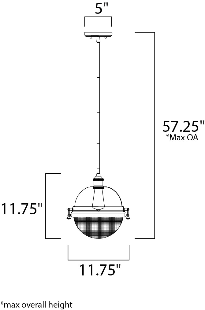 Portside Outdoor Pendant dimensions diagram