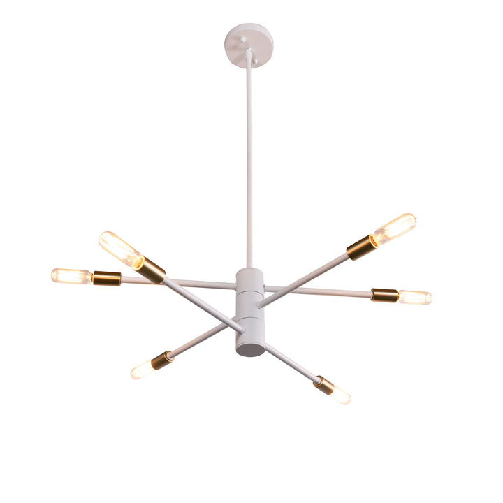 Barcelona 6-Light Pendant in Matte White and Soft Gold by Russell