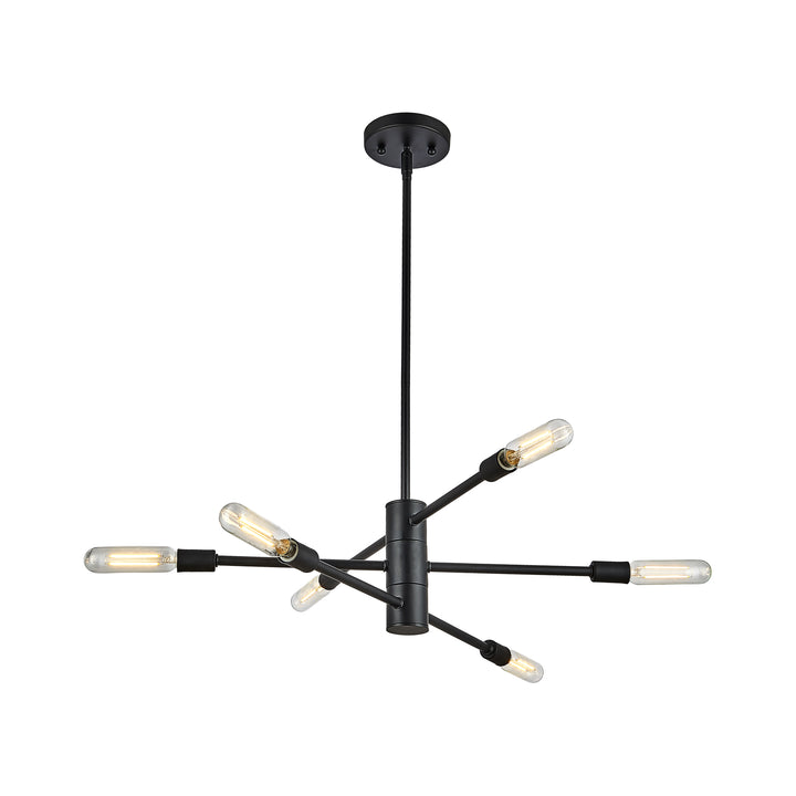 Barcelona 6-Light Pendant in Black and Soft Gold by Russell