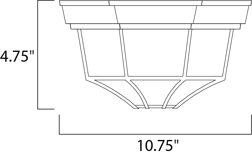 Crown Hill Outdoor Ceiling Mount dimensions diagram