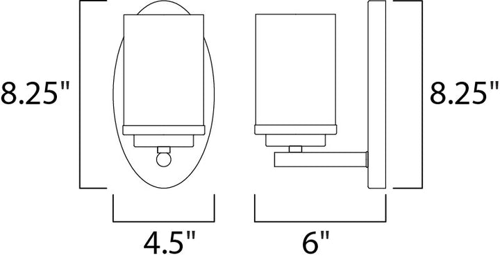 Corona 1-Light Wall Sconce dimensions diagram