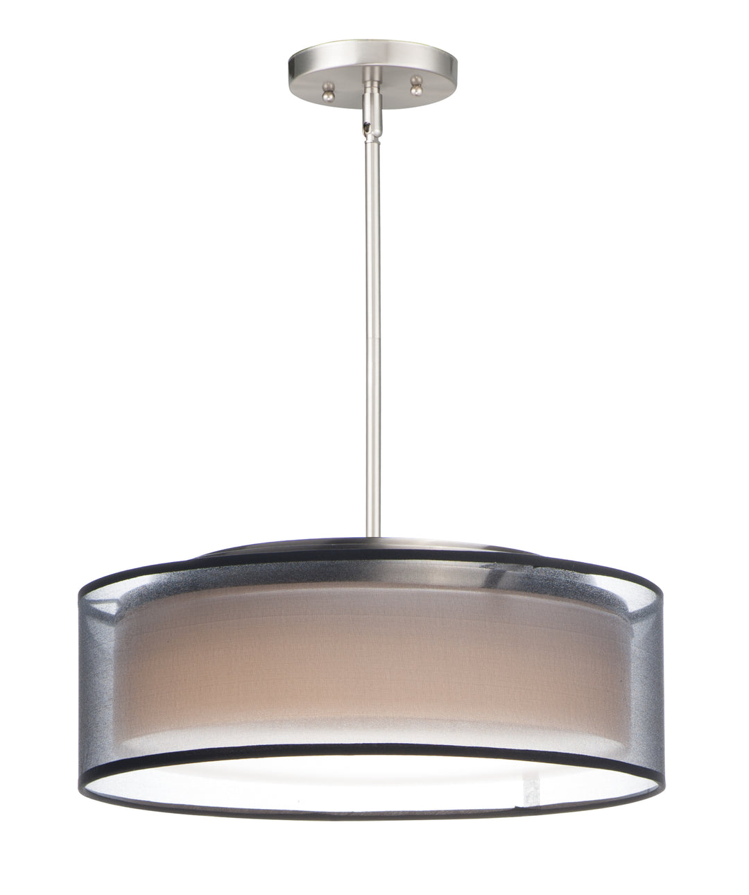 Prime LED Pendant Black Organza / Satin Nickel