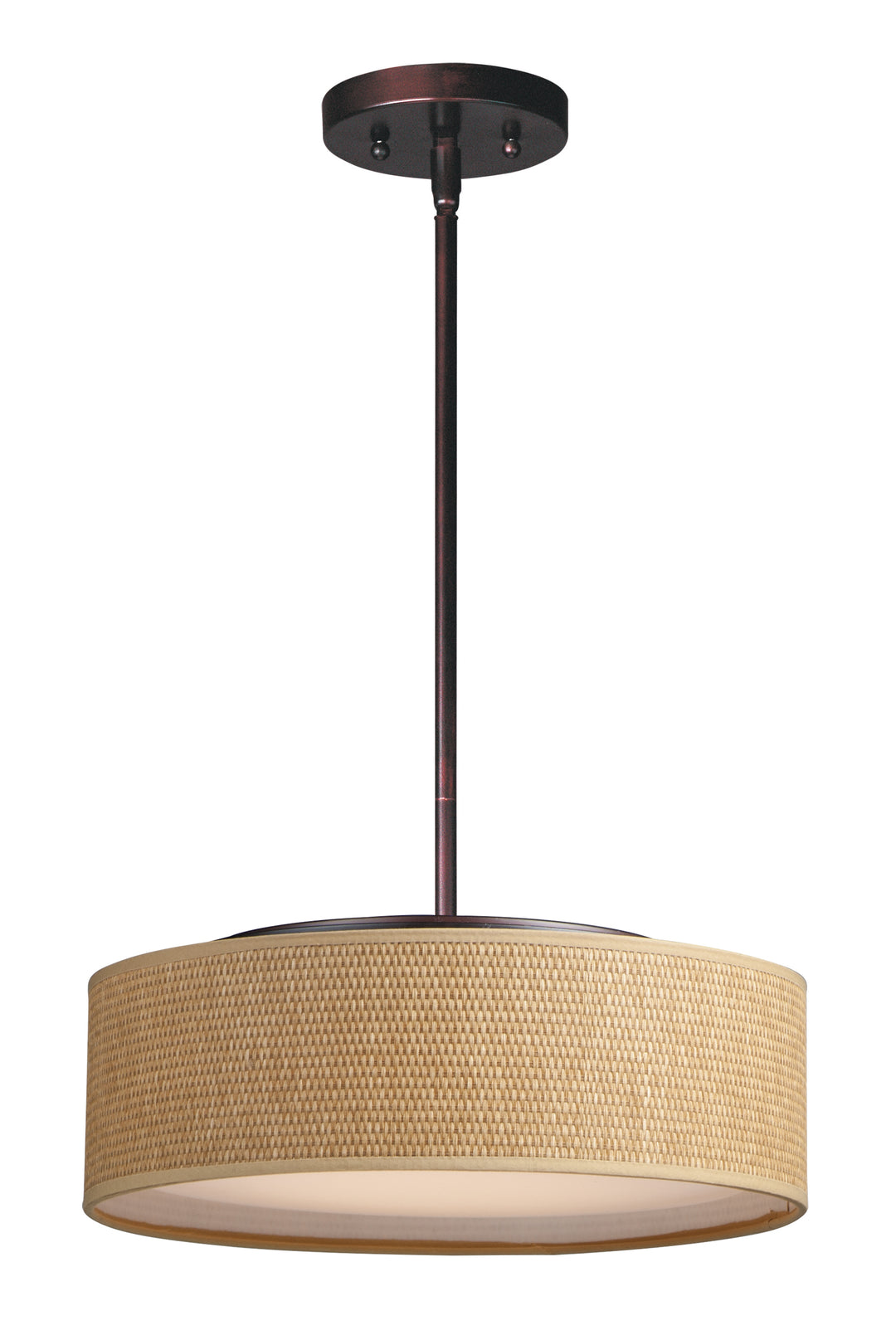 Prime LED Pendant Grass Cloth / Oil Rubbed Bronze
