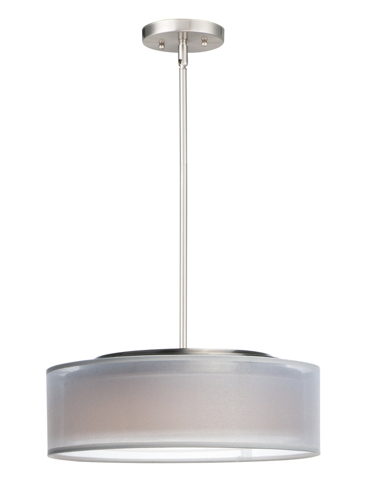 Prime LED Pendant White Organza / Satin Nickel