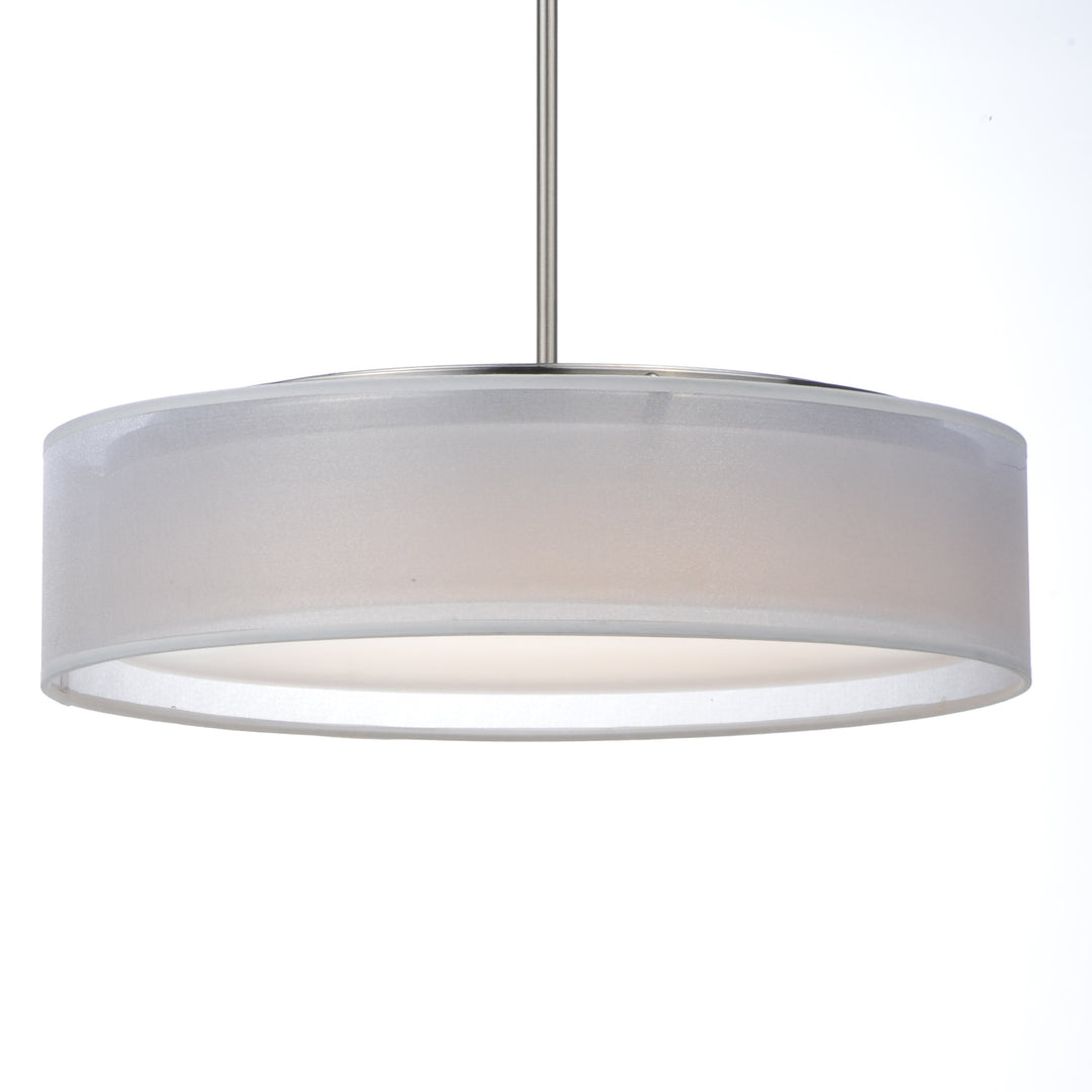Prime LED Pendant White Organza / Satin Nickel alternate view