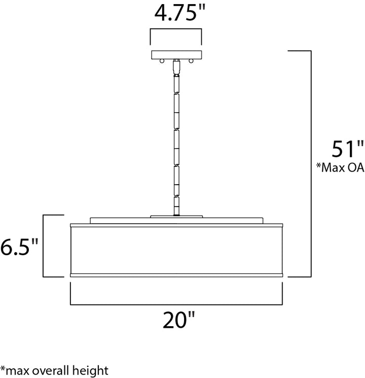 Prime Acoustic LED Pendant dimensions diagram